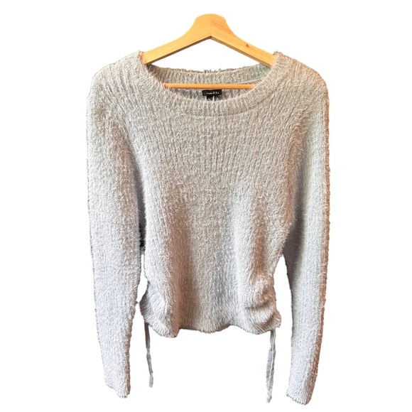 rue21 sinched sides fuzzy baby blue knit sweater preppy schoolgirl extra large - Picture 1 of 5